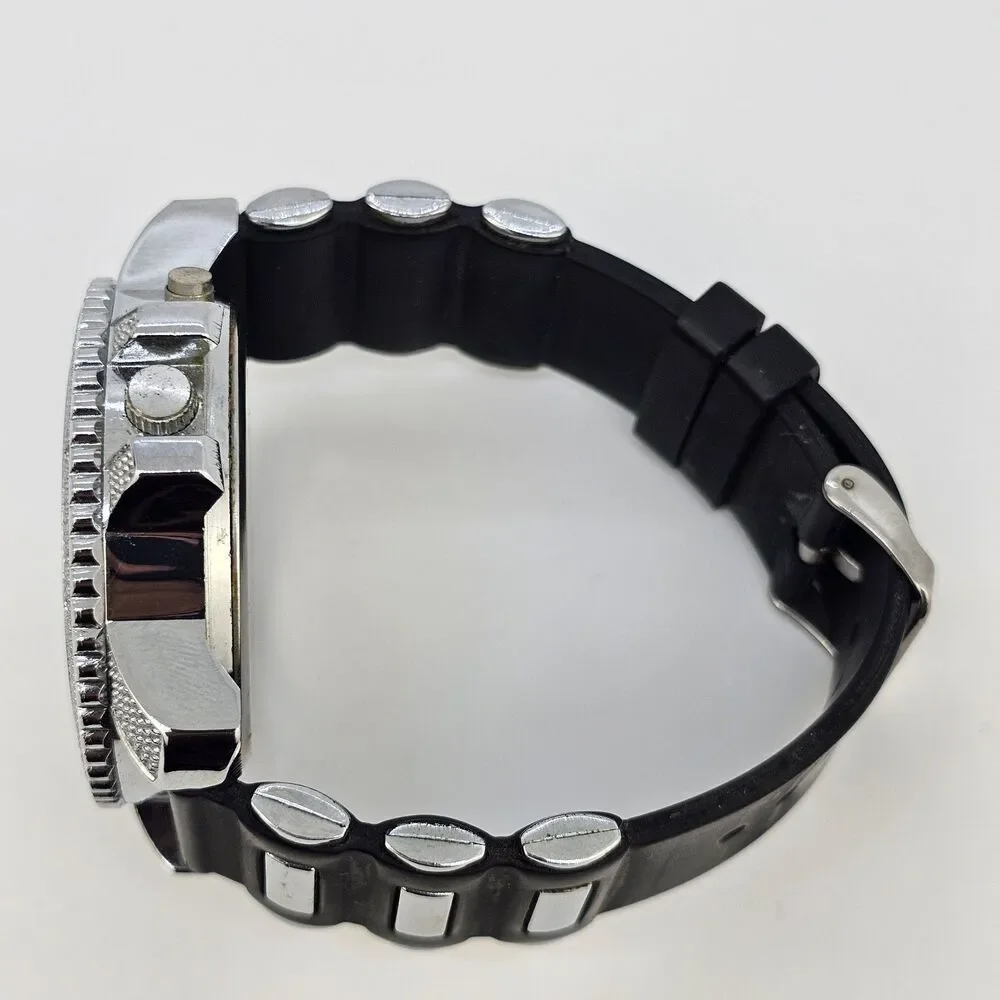 Charles Raymond Men's Watch 52MM Gray Dial Black Plastic Bands‎ New Batteries